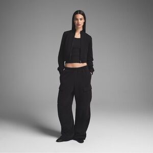 SKIMS BOYFRIEND FLEECE CARGO PANT | WASHED ONYX | XS